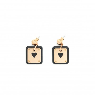 HERMÈS AS DE COEUR EARRINGS SMALL MODEL BLACK RGHW 